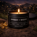 Amber + Wood - Scented Candle