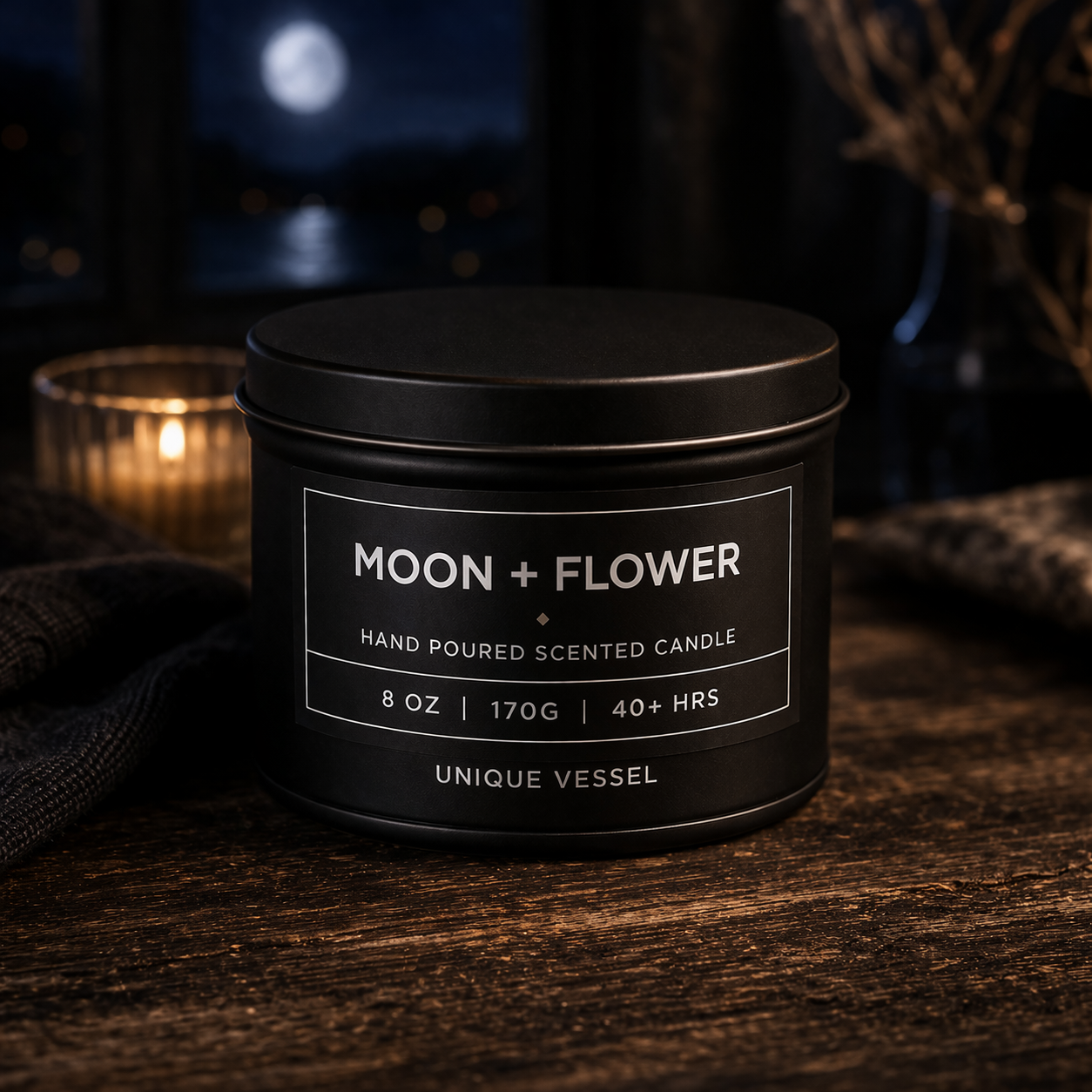 Moon + Flower Scented Candle